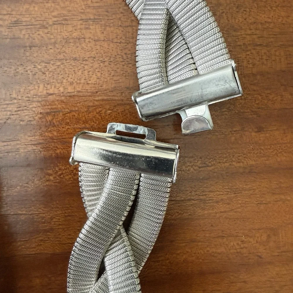 Vintage‎ Braided Metal Stretch Belt 34